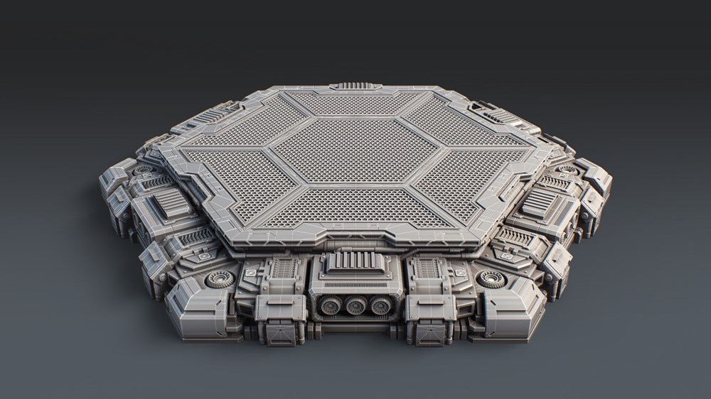 图片[2]-科幻机甲地台-3D合纵社-3D打印模型STL格式3mf格式免费下载！