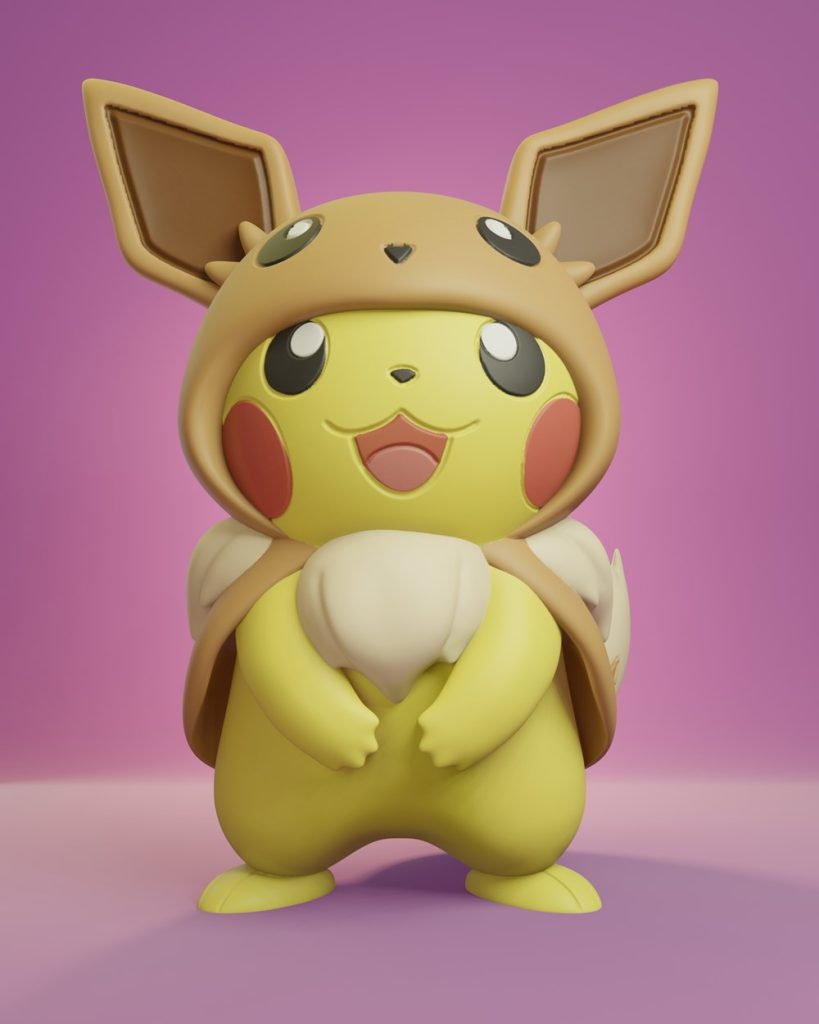 【宠物小精灵】皮卡丘14-3D合纵社-3D打印模型STL格式3mf格式免费下载！