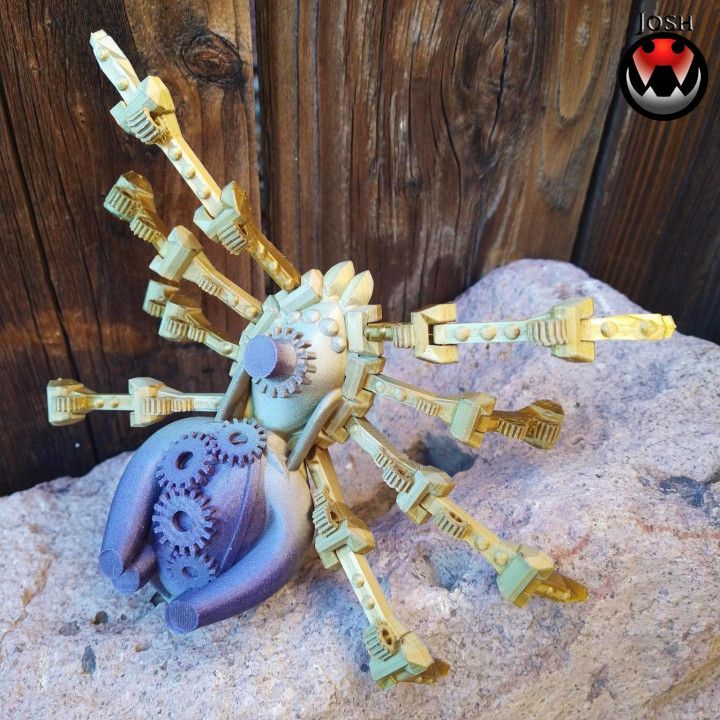 齿轮蜘蛛FlexiSTL_Steampunk_Spider_stl_zone-3D合纵社-3D打印模型STL格式3mf格式免费下载！