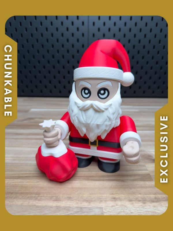 【积木玩具】圣诞老人Santa Chunk Kit No Support No AMS No Glue-3D合纵社-3D打印模型STL格式3mf格式免费下载！