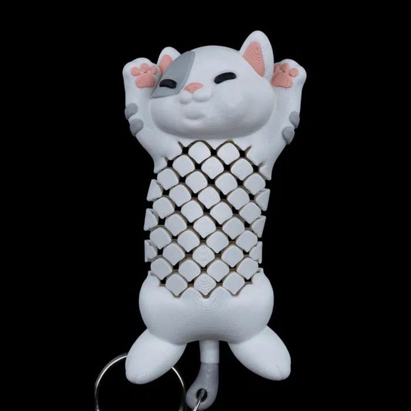 猫钥匙链-3D合纵社-3D打印模型STL格式3mf格式免费下载！