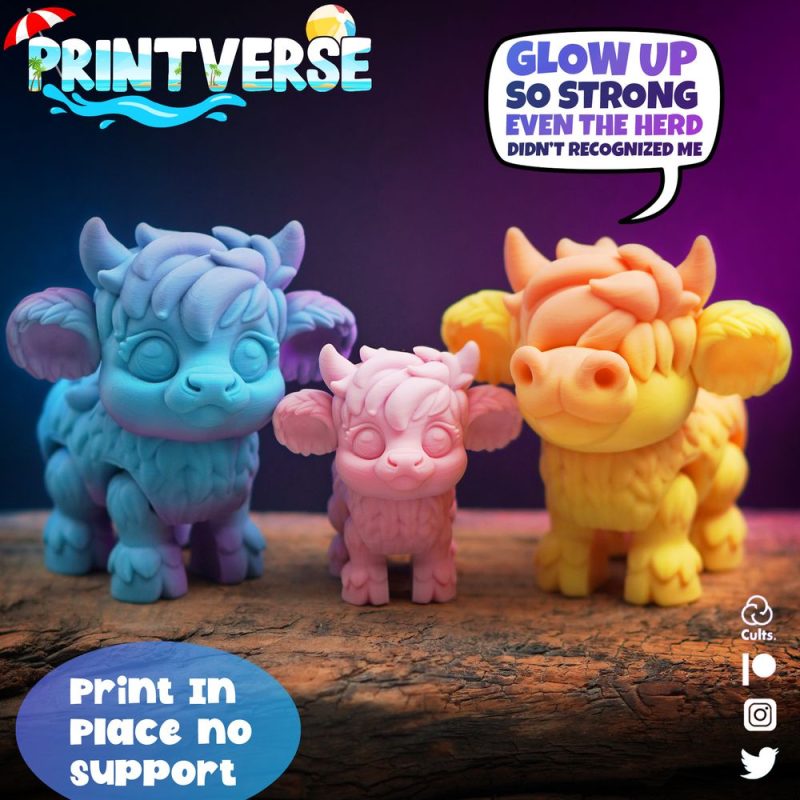 迷你西高地牛-3D合纵社-3D打印模型STL格式3mf格式免费下载!