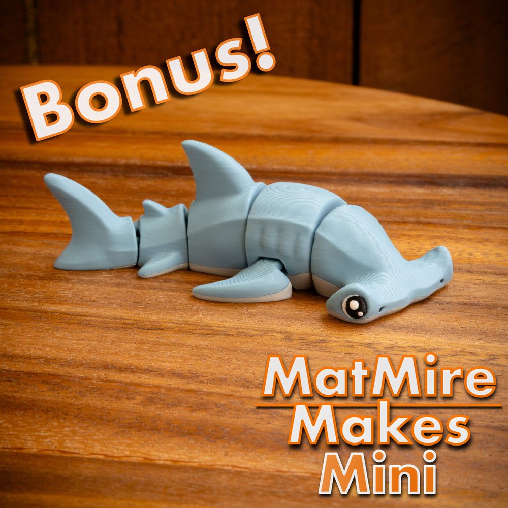 锤头鲨 MMMini_HammerheadShark-3D合纵社-3D打印模型STL格式3mf格式免费下载！