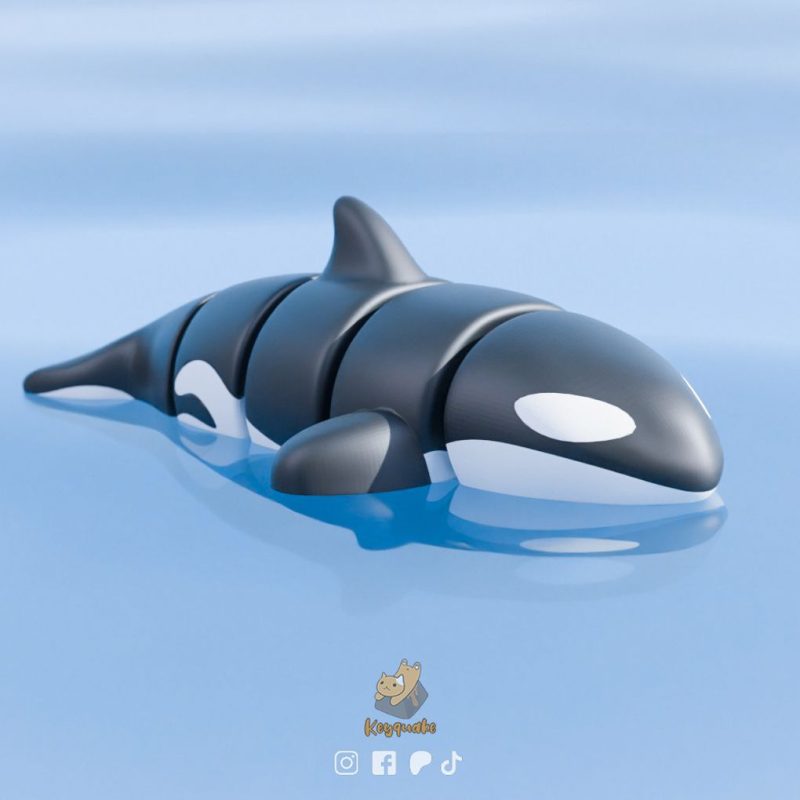 可爱的鲸鱼钥匙链 Orca - Keyquake-3D合纵社-3D打印模型STL格式3mf格式免费下载!