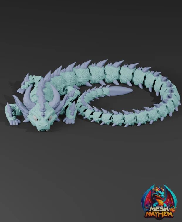 蓝晶石龙-3D合纵社-3D打印模型STL格式3mf格式免费下载！