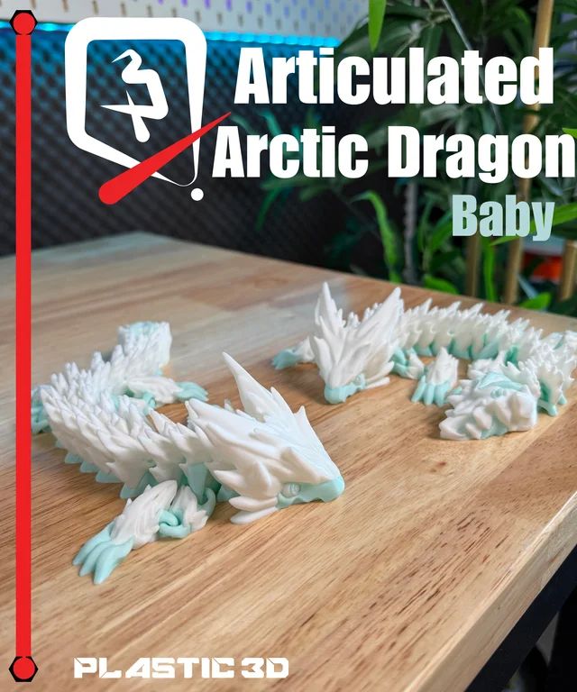 北极龙Elder Articulated Arctic Dragon-3D合纵社-3D打印模型STL格式3mf格式免费下载！