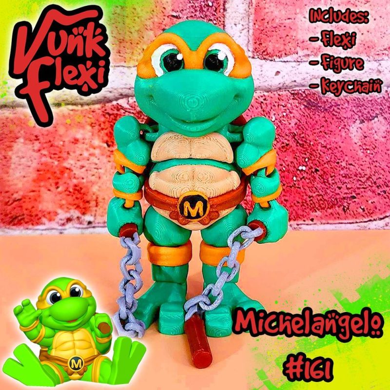 【忍者神龟】米开朗基罗teenage_mutant_ninja_turtles_michelangelo-3D合纵社-3D打印模型STL格式3mf格式免费下载！
