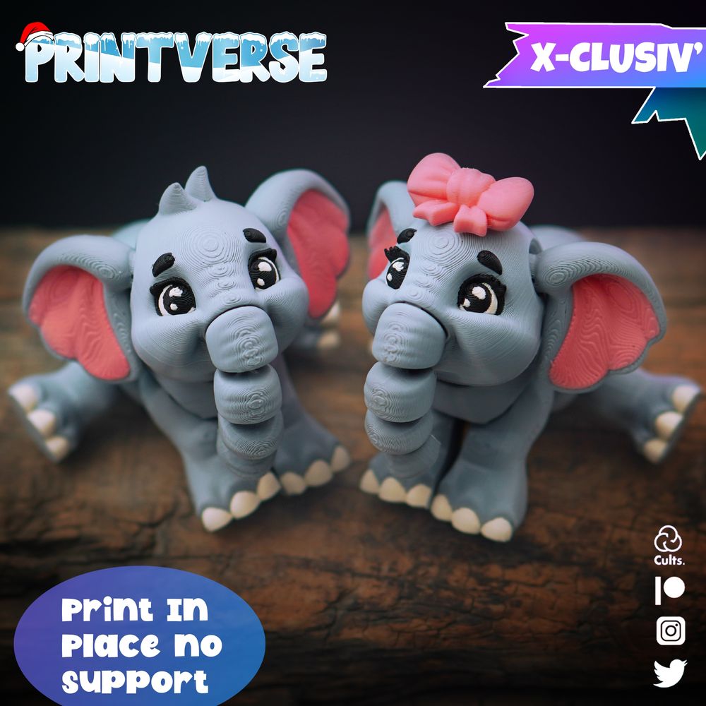 图片[4]-小象宝宝Printverse Baby Elephant-3D合纵社-3D打印模型STL格式3mf格式免费下载！