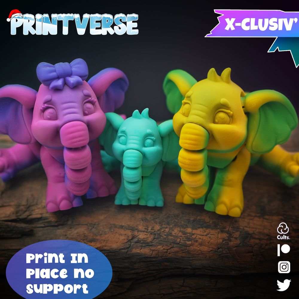 图片[3]-小象宝宝Printverse Baby Elephant-3D合纵社-3D打印模型STL格式3mf格式免费下载！