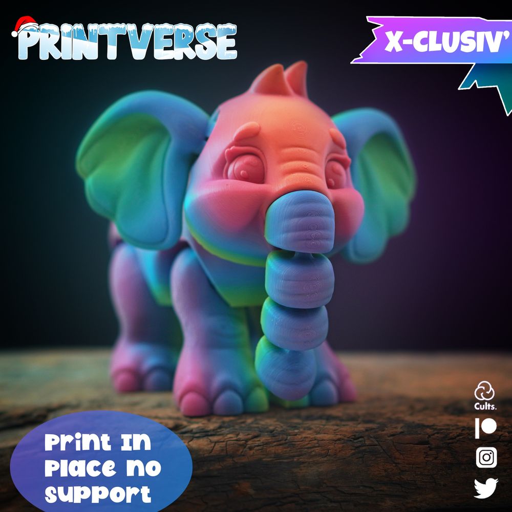 图片[2]-小象宝宝Printverse Baby Elephant-3D合纵社-3D打印模型STL格式3mf格式免费下载！