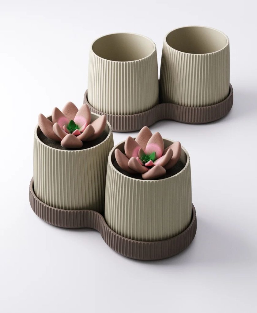 多肉花盆Duo Planter Type 4 @Print3DWorld-3D合纵社-3D打印模型STL格式3mf格式免费下载！