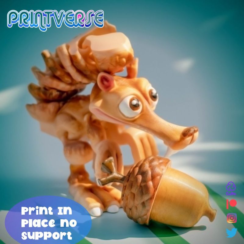 剑齿松鼠flexy_sabertooth_squirell_scrat_his_acorn_print-3D合纵社-3D打印模型STL格式3mf格式免费下载！