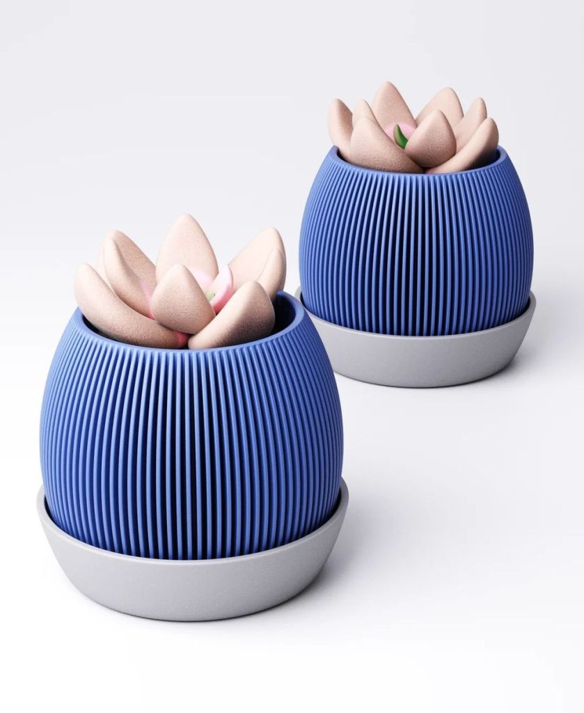多肉花盆Fin Planter Type-3D合纵社-3D打印模型STL格式3mf格式免费下载！