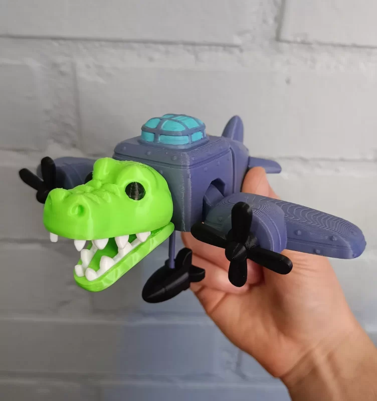 轰炸机鳄鱼-3D合纵社-3D打印模型STL格式3mf格式免费下载！