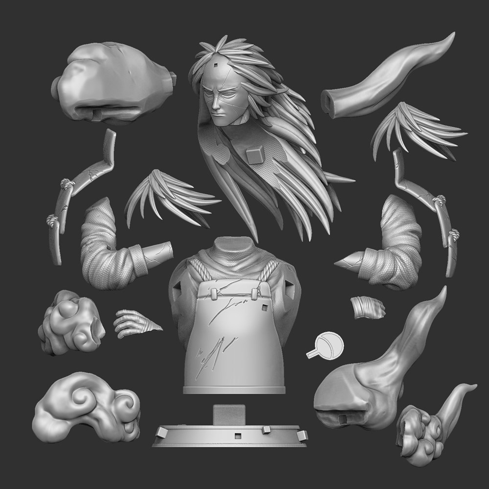 图片[2]-【火影忍者】宇智波斑半身像-3D合纵社-3D打印模型STL格式3mf格式免费下载！