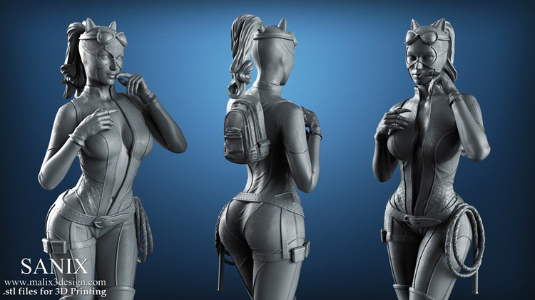 猫女-3D合纵社-3D打印模型STL格式3mf格式免费下载！
