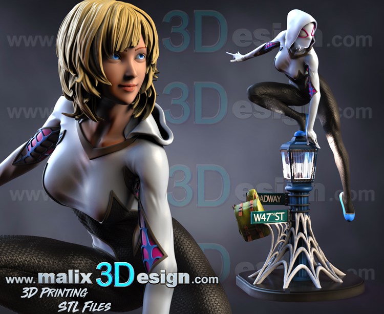 【蜘蛛侠】格温-3D合纵社-3D打印模型STL格式3mf格式免费下载！