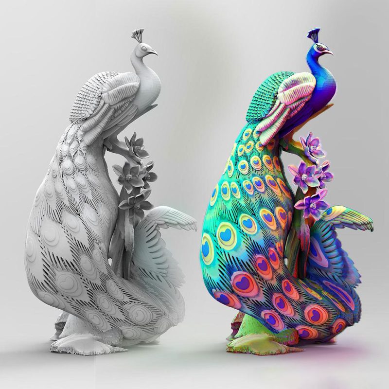 孔雀-3D合纵社-3D打印模型STL格式3mf格式免费下载！