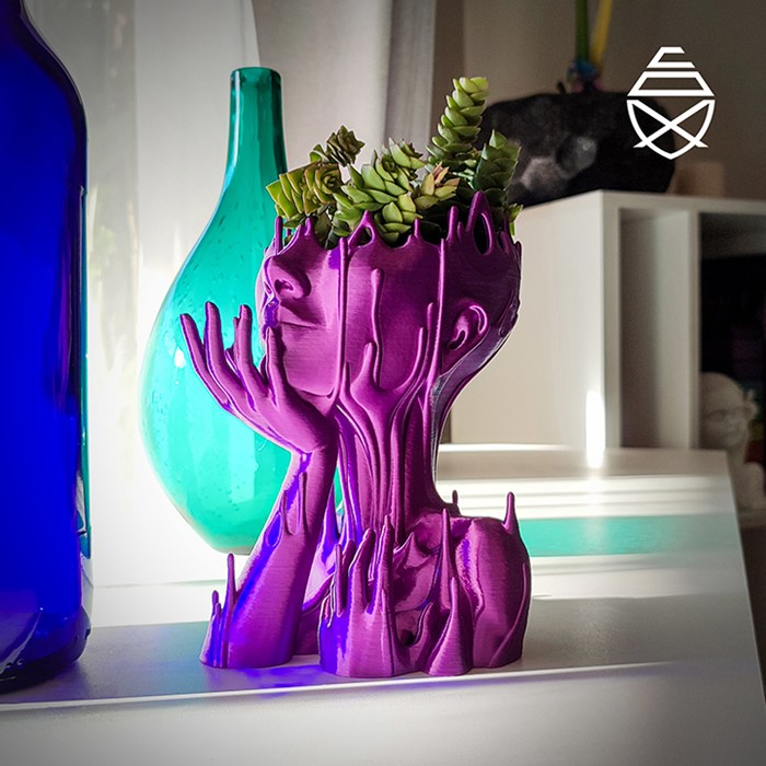 融化的女孩艺术花盆-3D合纵社-3D打印模型STL格式3mf格式免费下载！