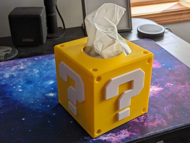 问号方块纸抽盒-3D合纵社-3D打印模型STL格式3mf格式免费下载！