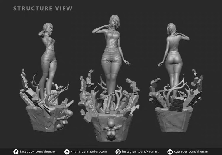 图片[3]-【电锯人】蕾塞-3D合纵社-3D打印模型STL格式3mf格式免费下载！