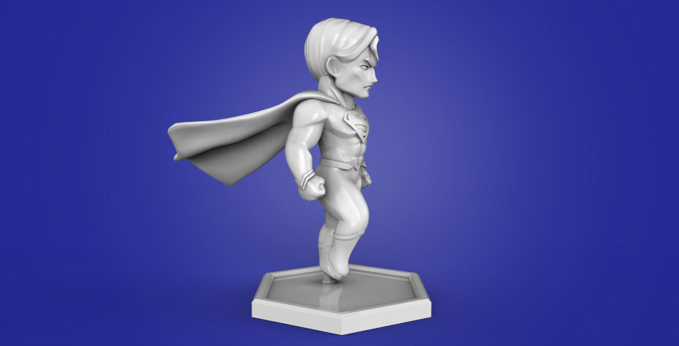 【DC英雄】Chibi Superman Q版超人-3D合纵社-3D打印模型STL格式3mf格式免费下载！