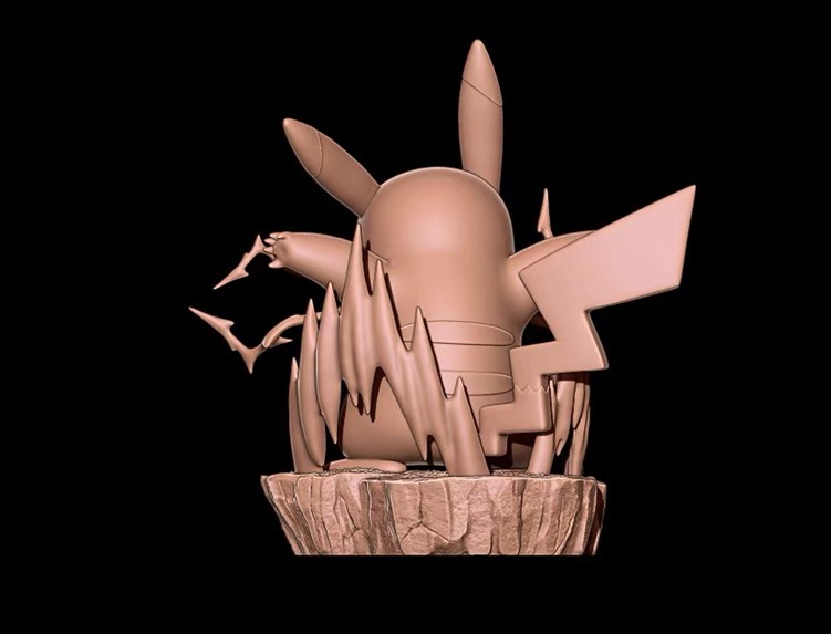 图片[2]-【宠物小精灵】皮卡丘放电版-3D合纵社-3D打印模型STL格式3mf格式免费下载！