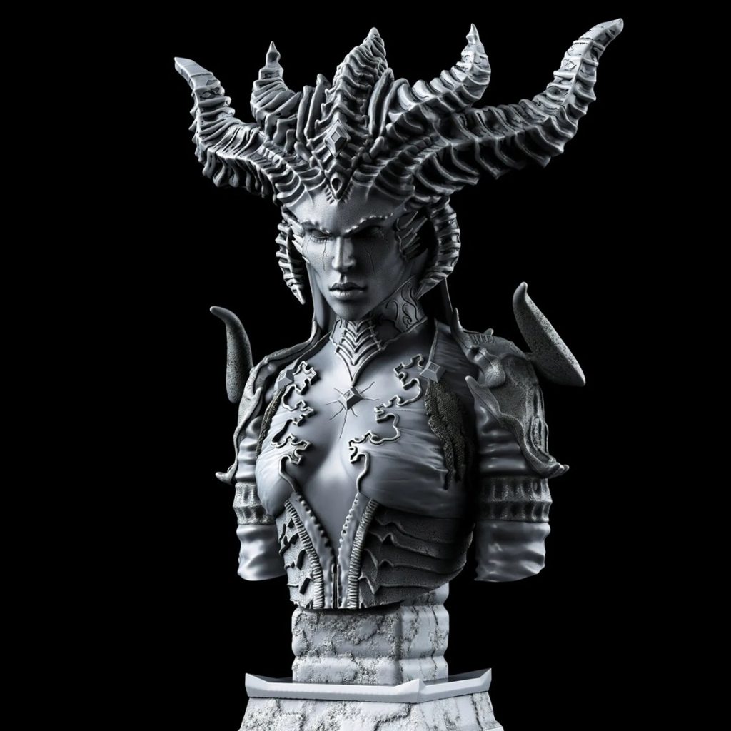 莉莉丝半身像-3D合纵社-3D打印模型STL格式3mf格式免费下载！