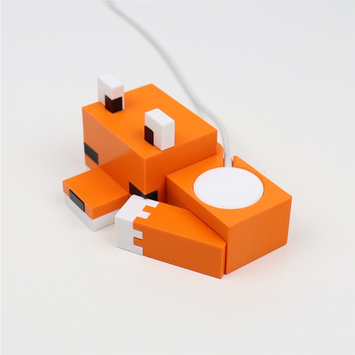 图片[2]-小狐狸苹果手表支架-3D合纵社-3D打印模型STL格式3mf格式免费下载！