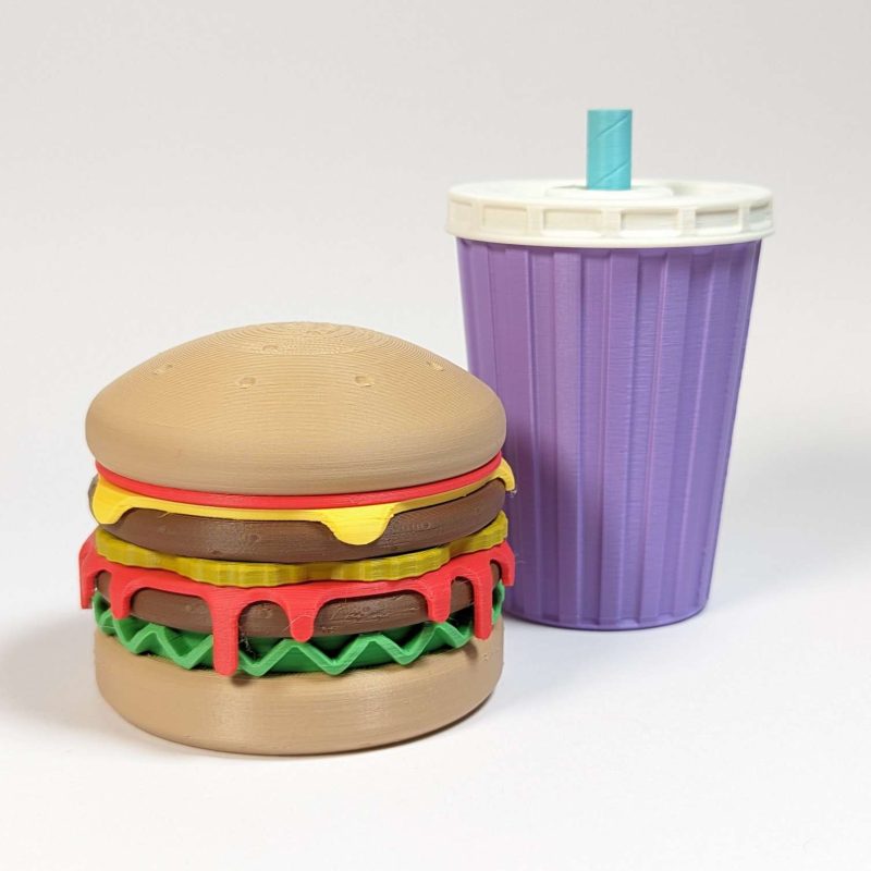 奶昔和汉堡-3D合纵社-3D打印模型STL格式3mf格式免费下载！