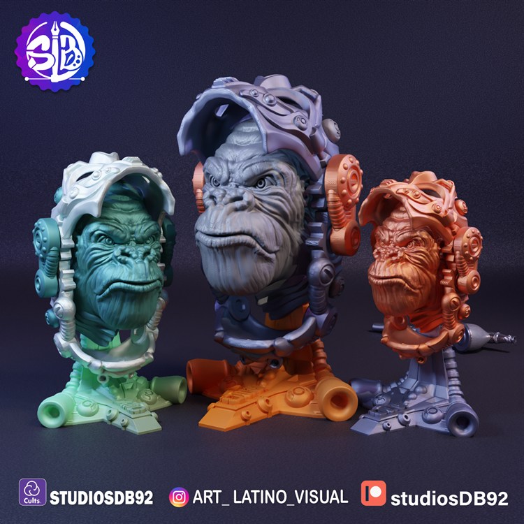 机械猩猩队长面具-3D合纵社-3D打印模型STL格式3mf格式免费下载！