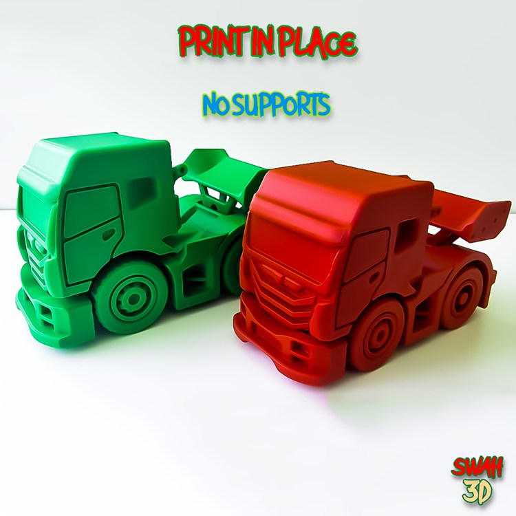 图片[3]-一体打印可动重卡赛车-3D合纵社-3D打印模型STL格式3mf格式免费下载！