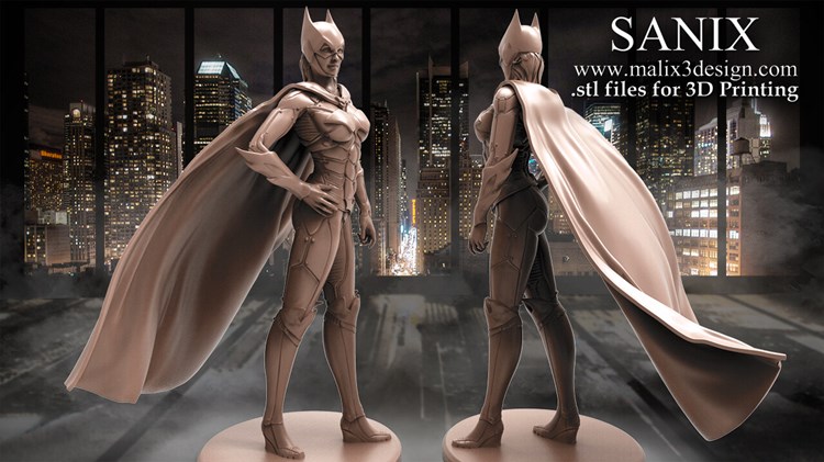 蝙蝠少女-3D合纵社-3D打印模型STL格式3mf格式免费下载！