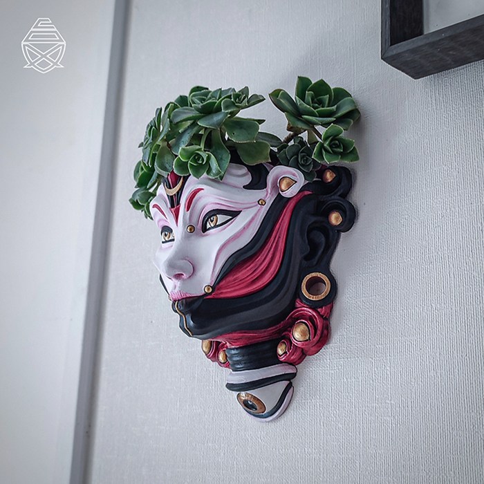 图片[4]-艺术女孩面具-墙壁式花盆-3D合纵社-3D打印模型STL格式3mf格式免费下载！
