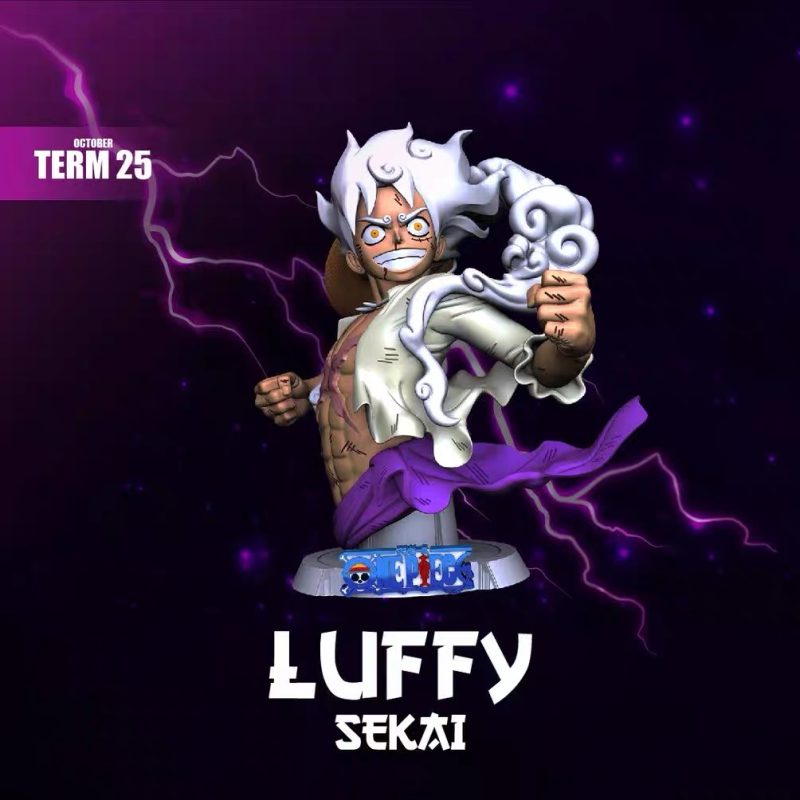 【海贼王】路飞5档胸像-3D合纵社-3D打印模型STL格式3mf格式免费下载！