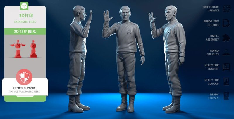【星际迷航】斯波克-3D合纵社-3D打印模型STL格式3mf格式免费下载！