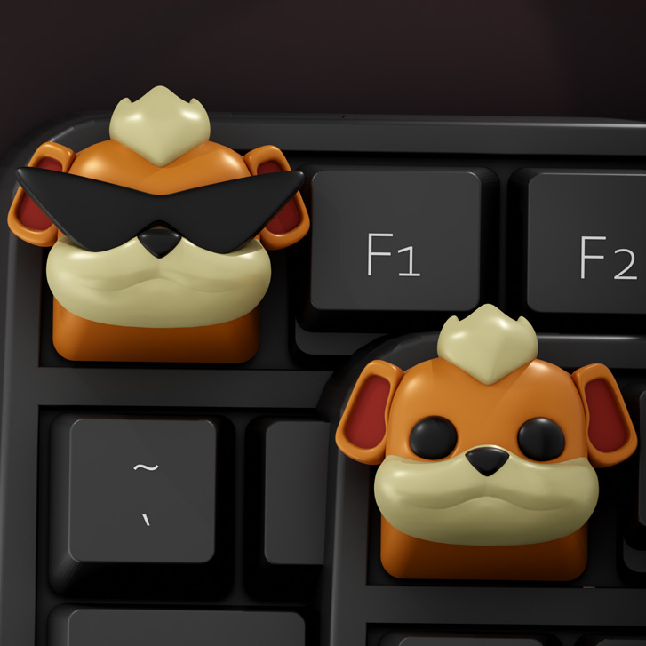 【宠物小精灵】卡蒂狗键盘帽-3D合纵社-3D打印模型STL格式3mf格式免费下载！