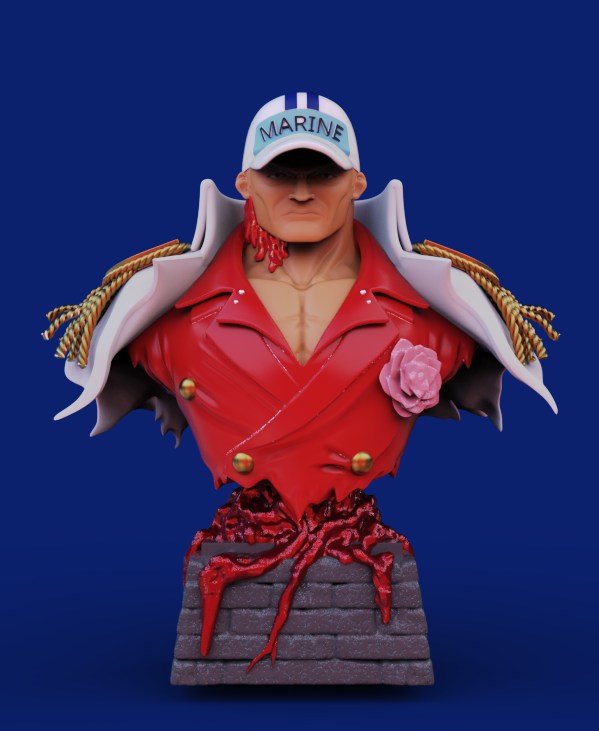 【海贼王】赤犬半身像-3D合纵社-3D打印模型STL格式3mf格式免费下载！