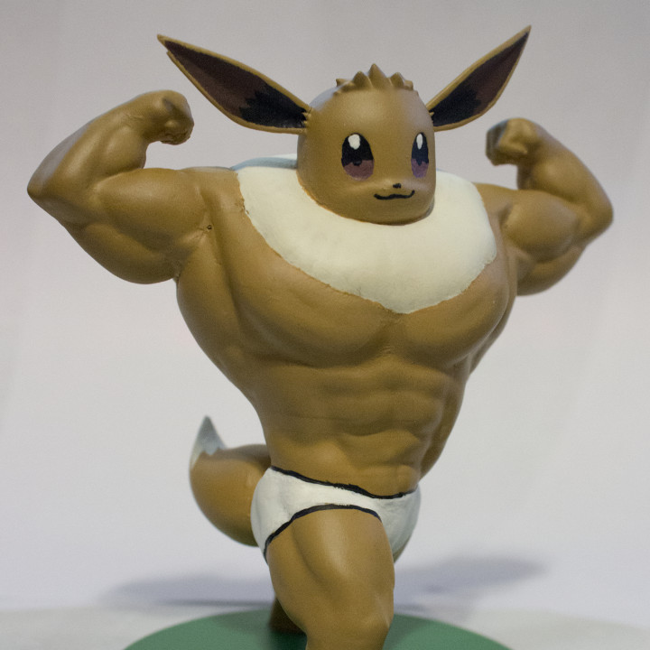 【宠物小精灵】肌肉伊布-3D合纵社-3D打印模型STL格式3mf格式免费下载！