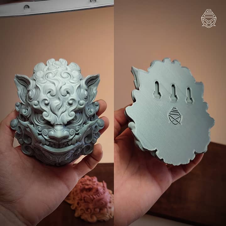 图片[2]-狮子头装饰钥匙挂扣-3D合纵社-3D打印模型STL格式3mf格式免费下载！