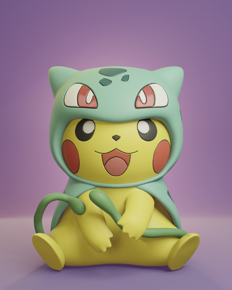 【宠物小精灵】皮卡丘-3D合纵社-3D打印模型STL格式3mf格式免费下载！