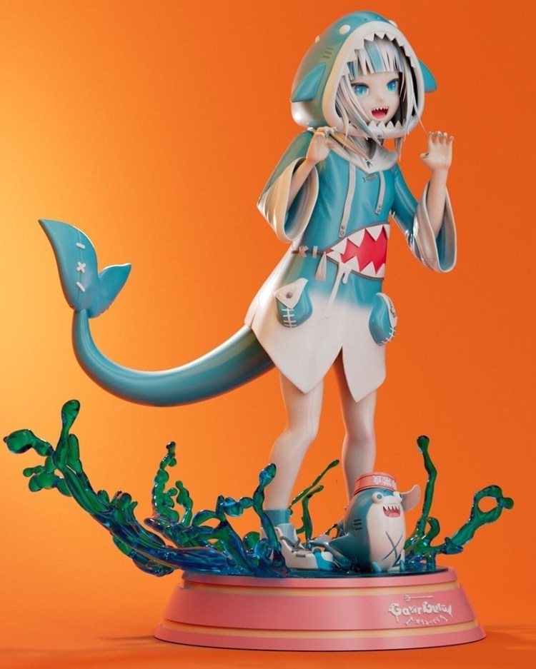 图片[2]-鲨鱼娘-3D合纵社-3D打印模型STL格式3mf格式免费下载！