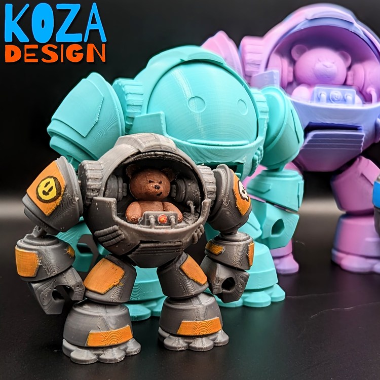 图片[4]-泰迪熊机器人-3D合纵社-3D打印模型STL格式3mf格式免费下载！