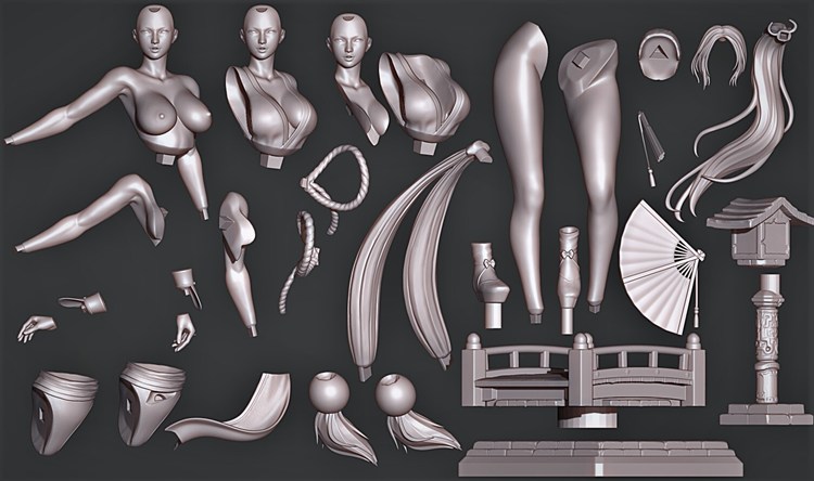 图片[2]-【拳皇】不知火舞-3D合纵社-3D打印模型STL格式3mf格式免费下载！