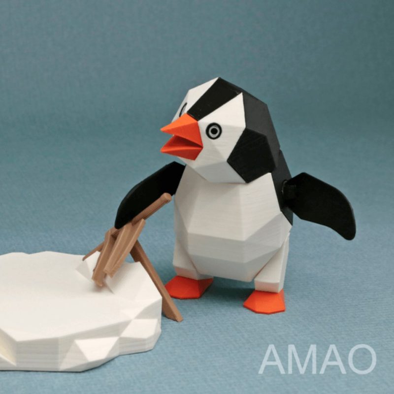 关节可活动的企鹅-3D合纵社-3D打印模型STL格式3mf格式免费下载！