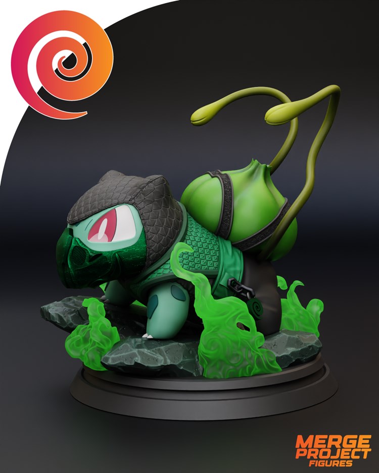 图片[4]-【宠物小精灵】妙蛙种子忍者版-3D合纵社-3D打印模型STL格式3mf格式免费下载！
