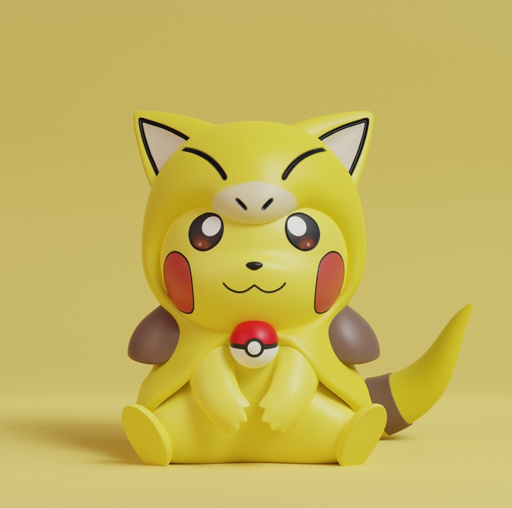 【宠物小精灵】皮卡丘-3D合纵社-3D打印模型STL格式3mf格式免费下载！