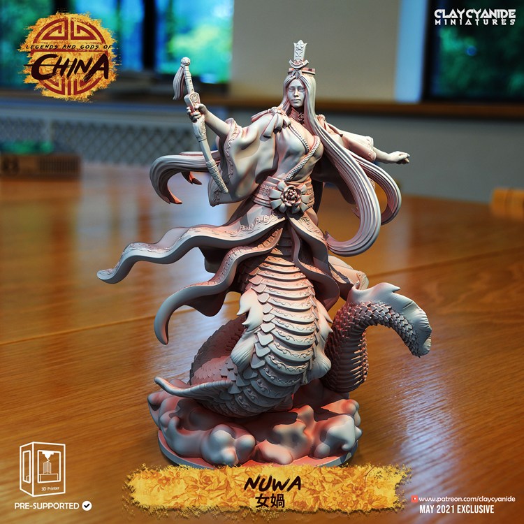 【中国传奇与众神】女娲-3D合纵社-3D打印模型STL格式3mf格式免费下载！