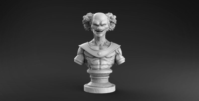 【龙珠】小丑破坏神半身像-3D合纵社-3D打印模型STL格式3mf格式免费下载！