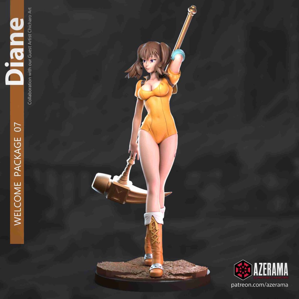 【七大罪】黛安-嫉妒之罪-3D合纵社-3D打印模型STL格式3mf格式免费下载！